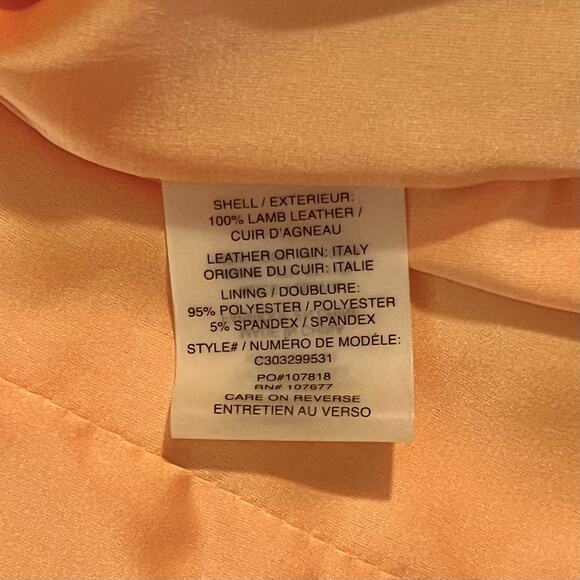 NWT Alice + Olivia Peach Lamb Leather Jacket, Size XS - Picture 6 of 8